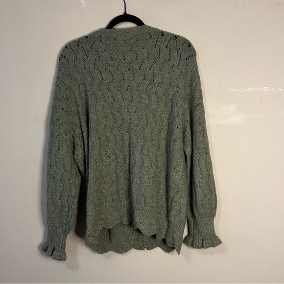 Cupcake LTD Sage Green Frill Knit Cardigan - Picture 2 of 4